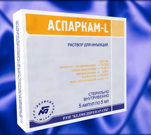 Asparcam (Asparkam) injection, potassium and a magnesium asparaginate