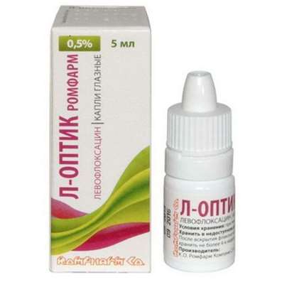 L-Optic Rompharm eye drops 0.5% 5ml buy antimicrobial agent of broad-spectrum